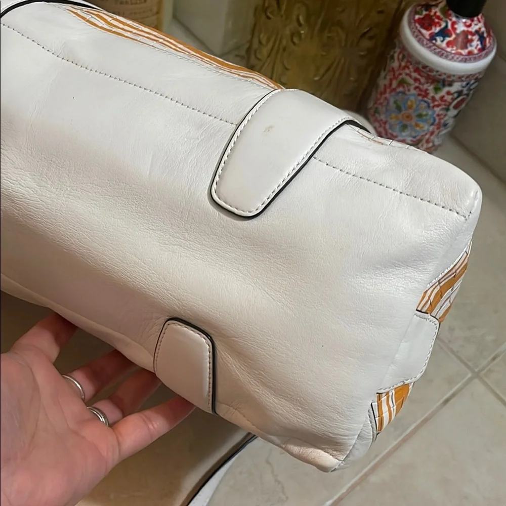 COACH - Bleeker Preston woven embossed satchel Bag- EUC- 31004